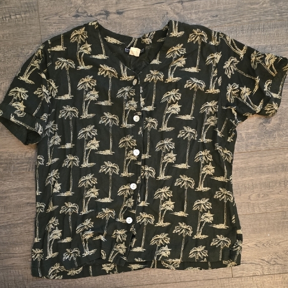 Robert Louis Black and Cream Tropical Pajama Set - Picture 2 of 5